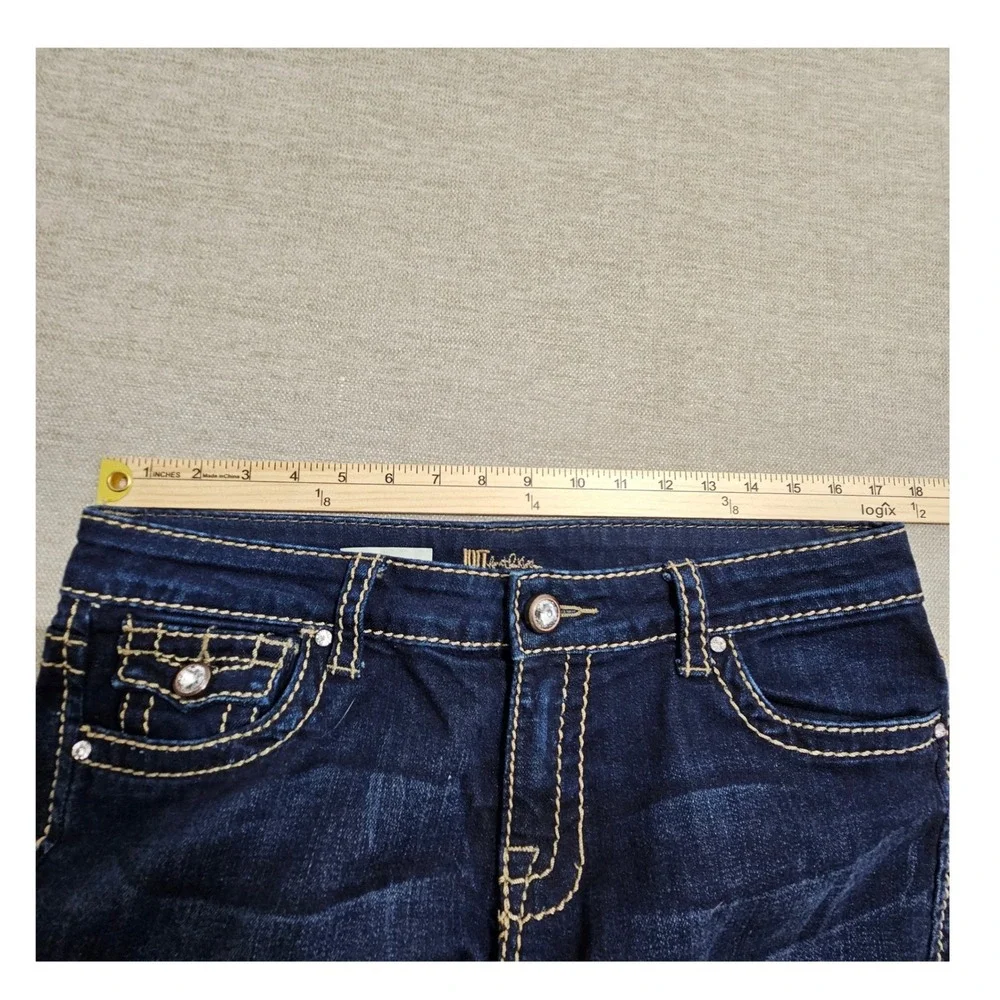 KUT from the Kloth Natalie Jeans Womens 10 Blue High Rise Bootcut Rhinestone